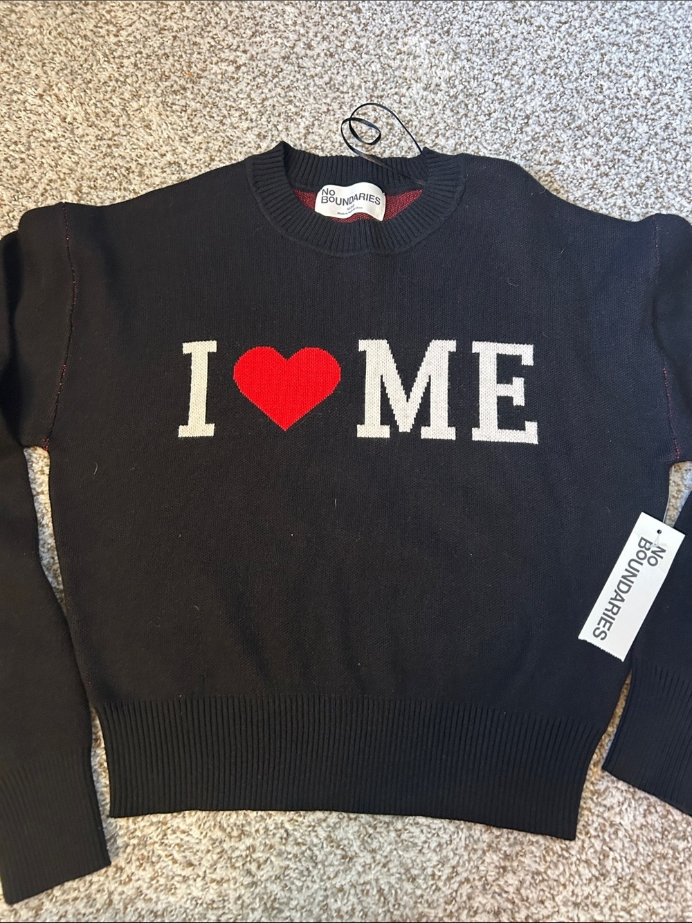 No Boundaries I❤️Me Sweater NWT